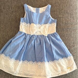 Tahari Blue and White Lace Kids Dress